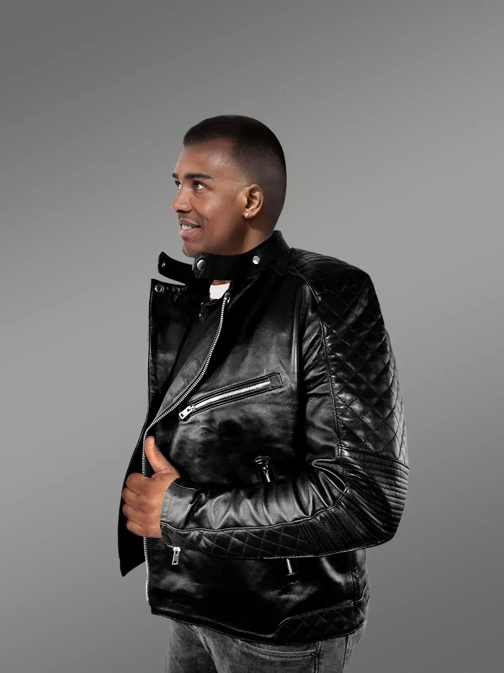 Mens Black Lambskin Leather Jacket – High-Fashion Looks with Comforting Touch - Image 2