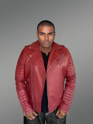 Mens Classic Leather Biker Jacket