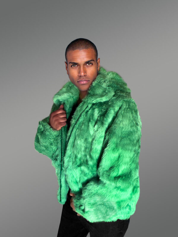 Mens Mint Green Bomber Jacket – Glam Up in an Instant - Image 2