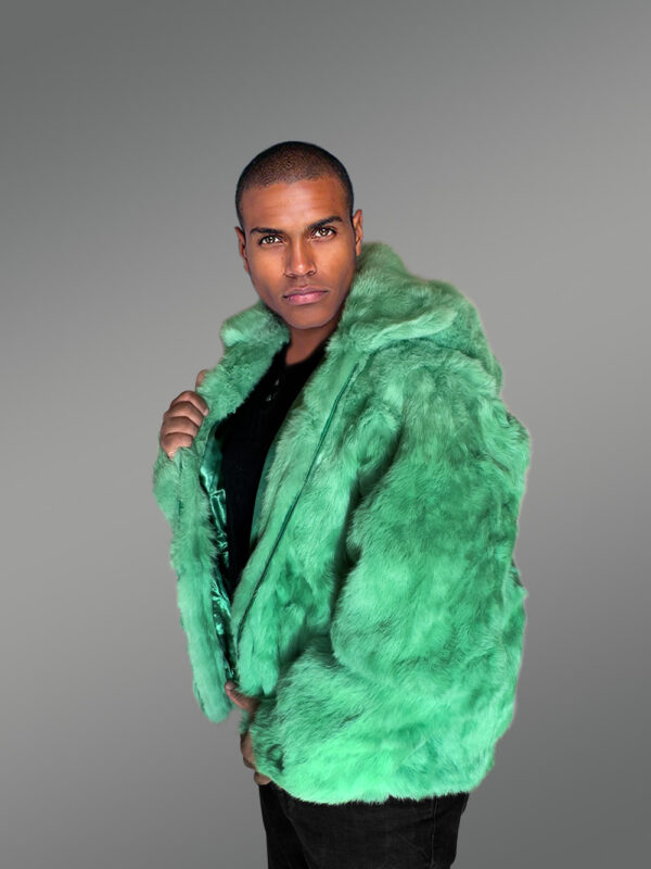 Mens Mint Green Bomber Jacket – Glam Up in an Instant - Image 4