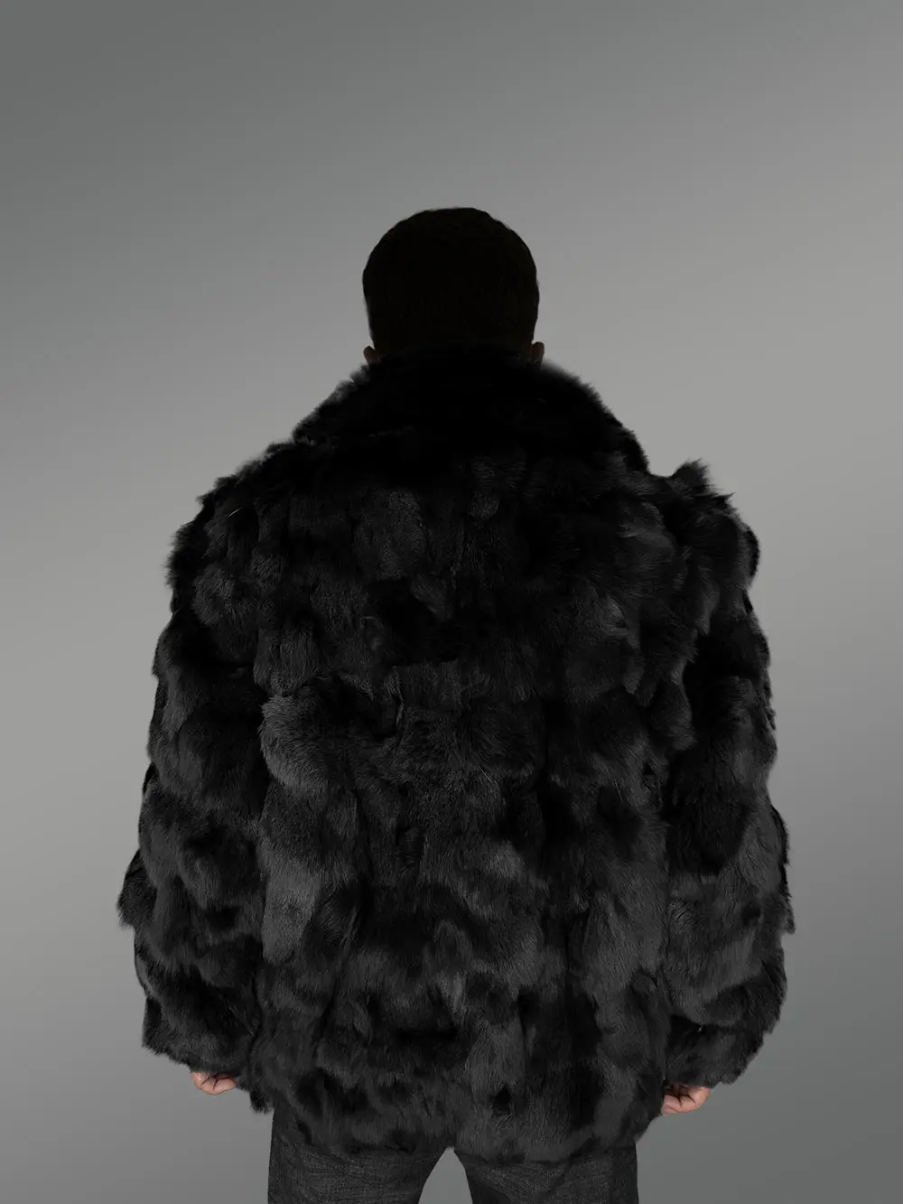 Mens Section Fox Fur Bomber Jacket Soothing Your Winter Evenings - Image 8