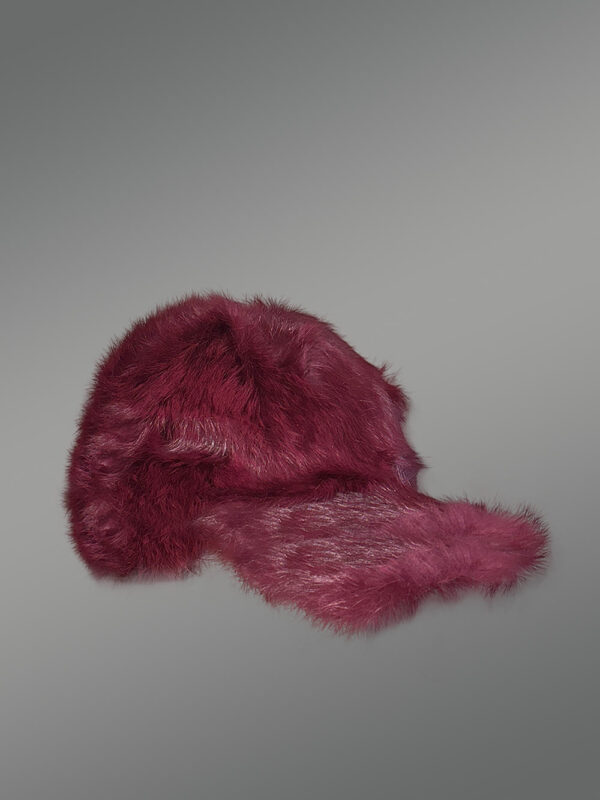 Mens Rabbit Baseball Hat in Burgundy for a Comfy Flamboyant look - Image 2