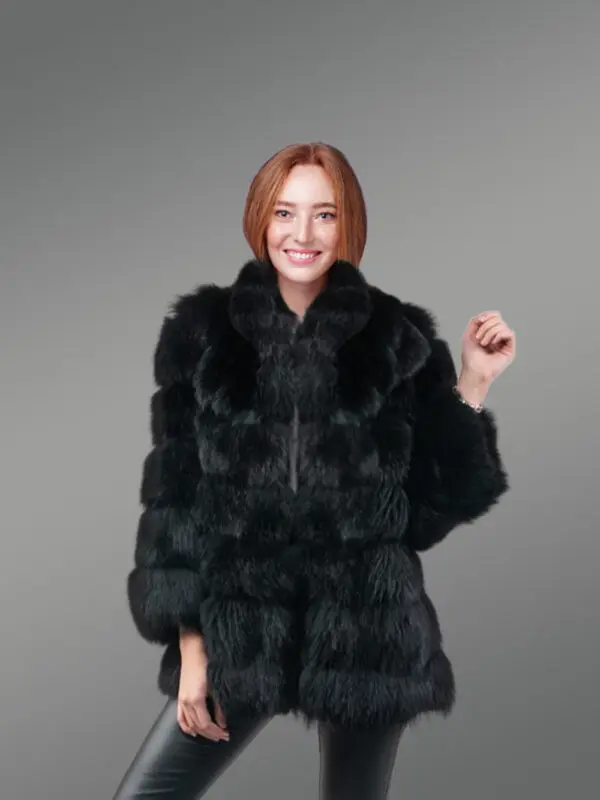 Women’s Mid Length Raccoon Fur Coat