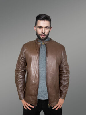 Mens Brown Motorcycle Leather Jacket – Snazzy Looks with Smooth Touch