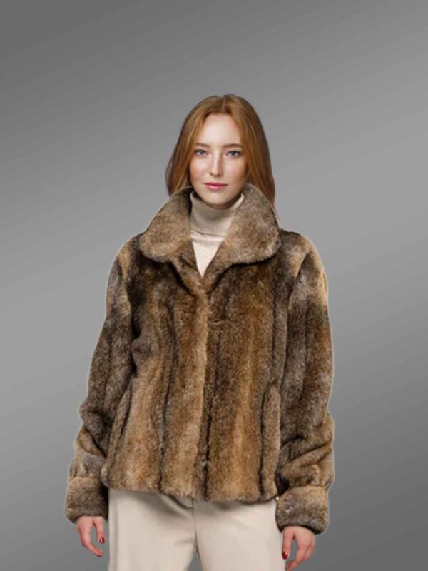 Women’s Dressy Hare Fur Coat - Image 4