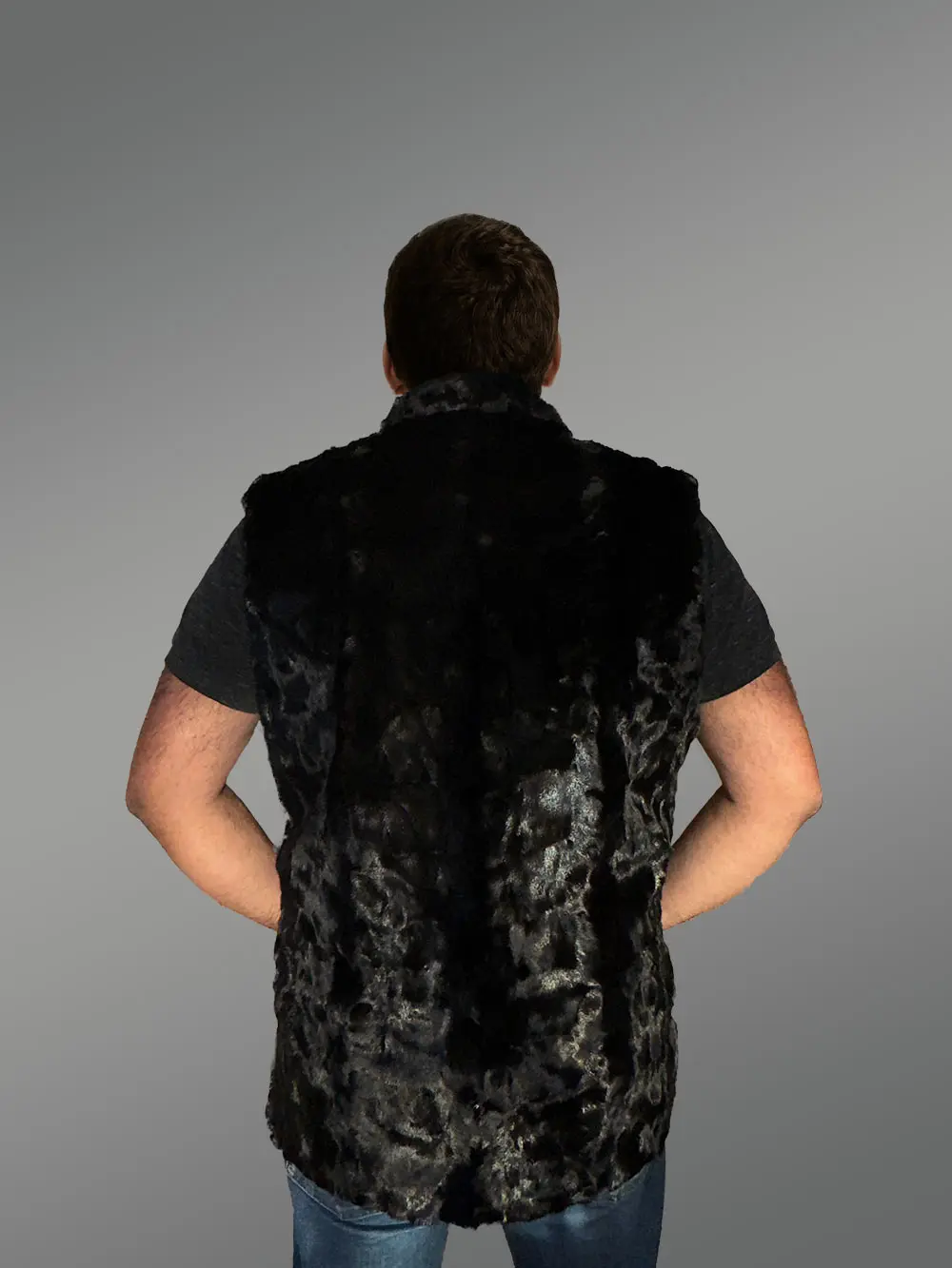 Black Mink Fur Mens Vest - A Relaxing Trendy Outer Wear - Image 3