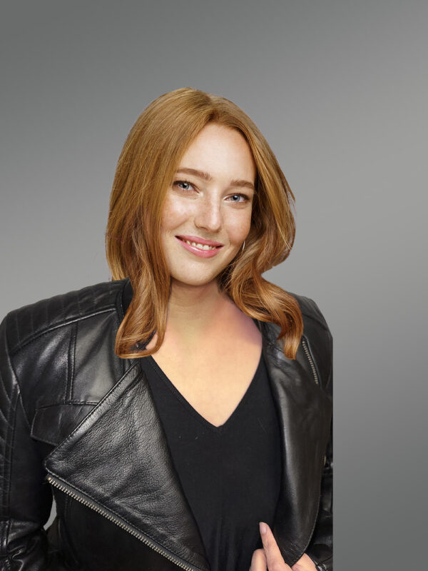 Womens Black Lambskin Leather Biker Jacket– High-Fashion Looks with a Plush Feel - Image 2