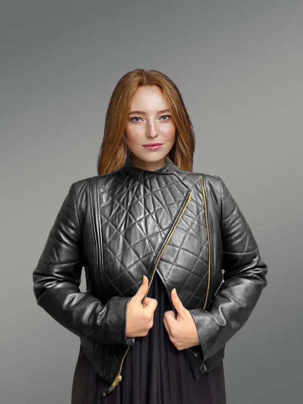 Womens Crop Lambskin Leather Jacket – Perfect Choice for Trendsetters