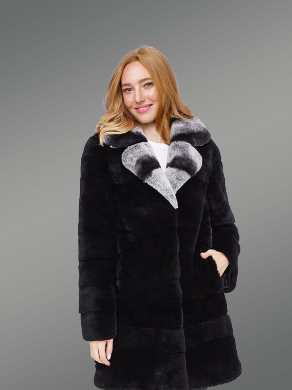 Womens long fur coat in Black – Sophistication at its peak - Image 3