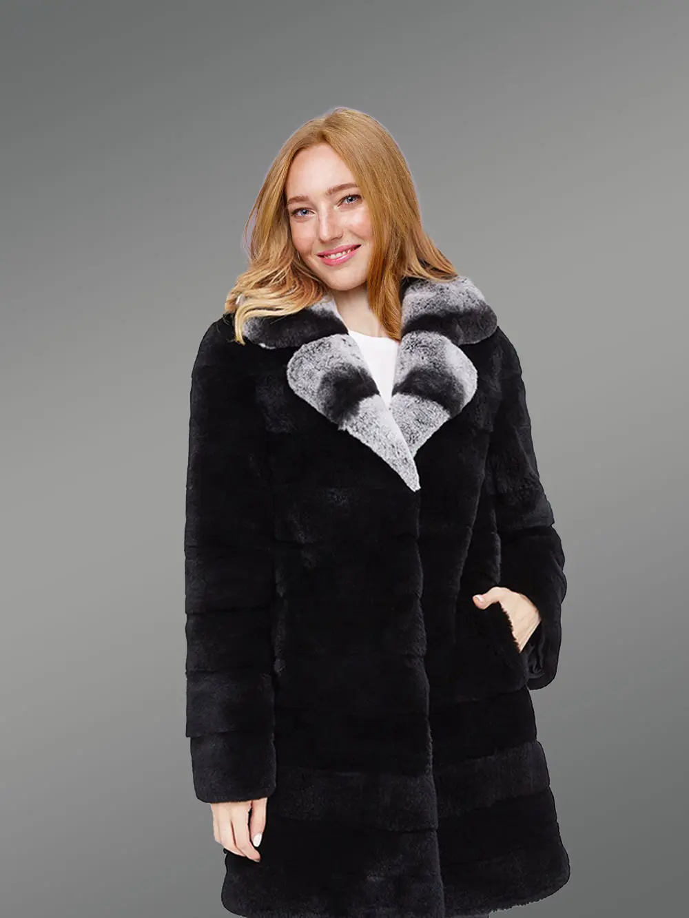 Womens long fur coat in Black – Sophistication at its peak - Image 3