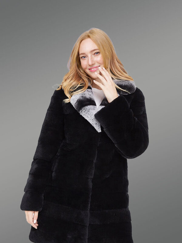 Womens long fur coat in Black – Sophistication at its peak - Image 5