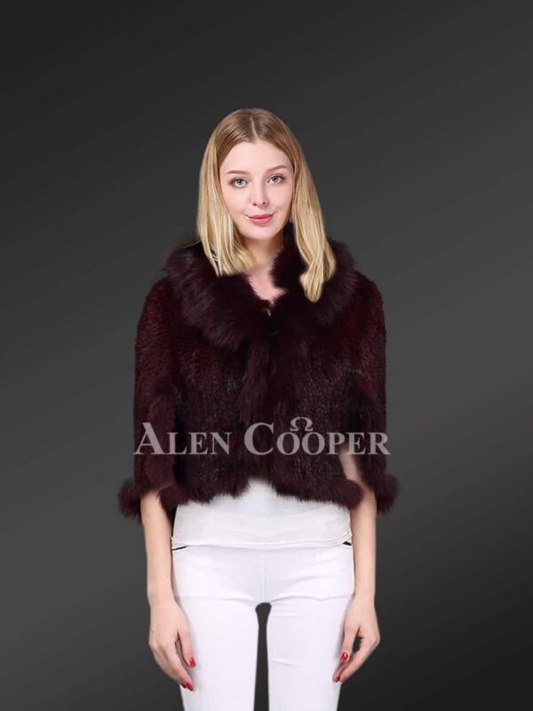 Mink Fur Cape Shaped Jacket Stylishly Adorned with Fox Fur Trims