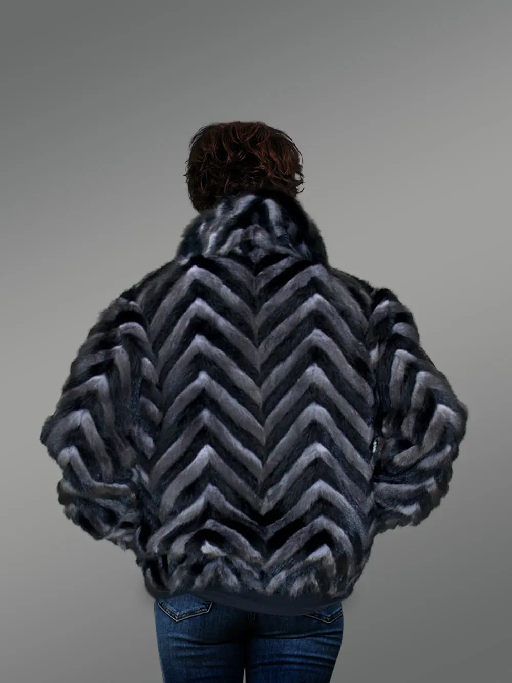 Womens Mink Dual Tone Jacket For Chic Look And Outstanding Comfort - Image 2