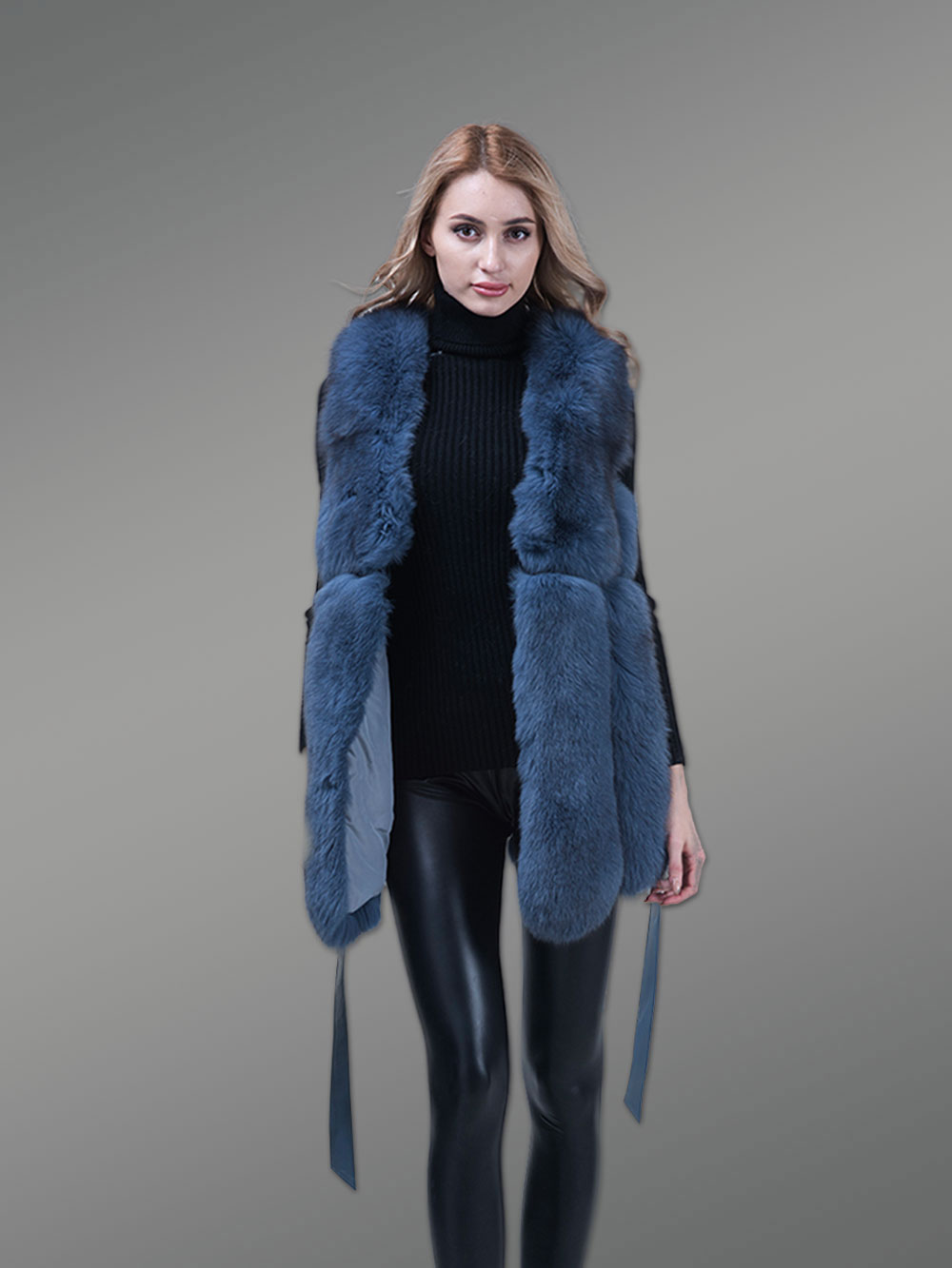 Real Fox Fur Womens Vest Uniquely Crafted with Warmth and Style