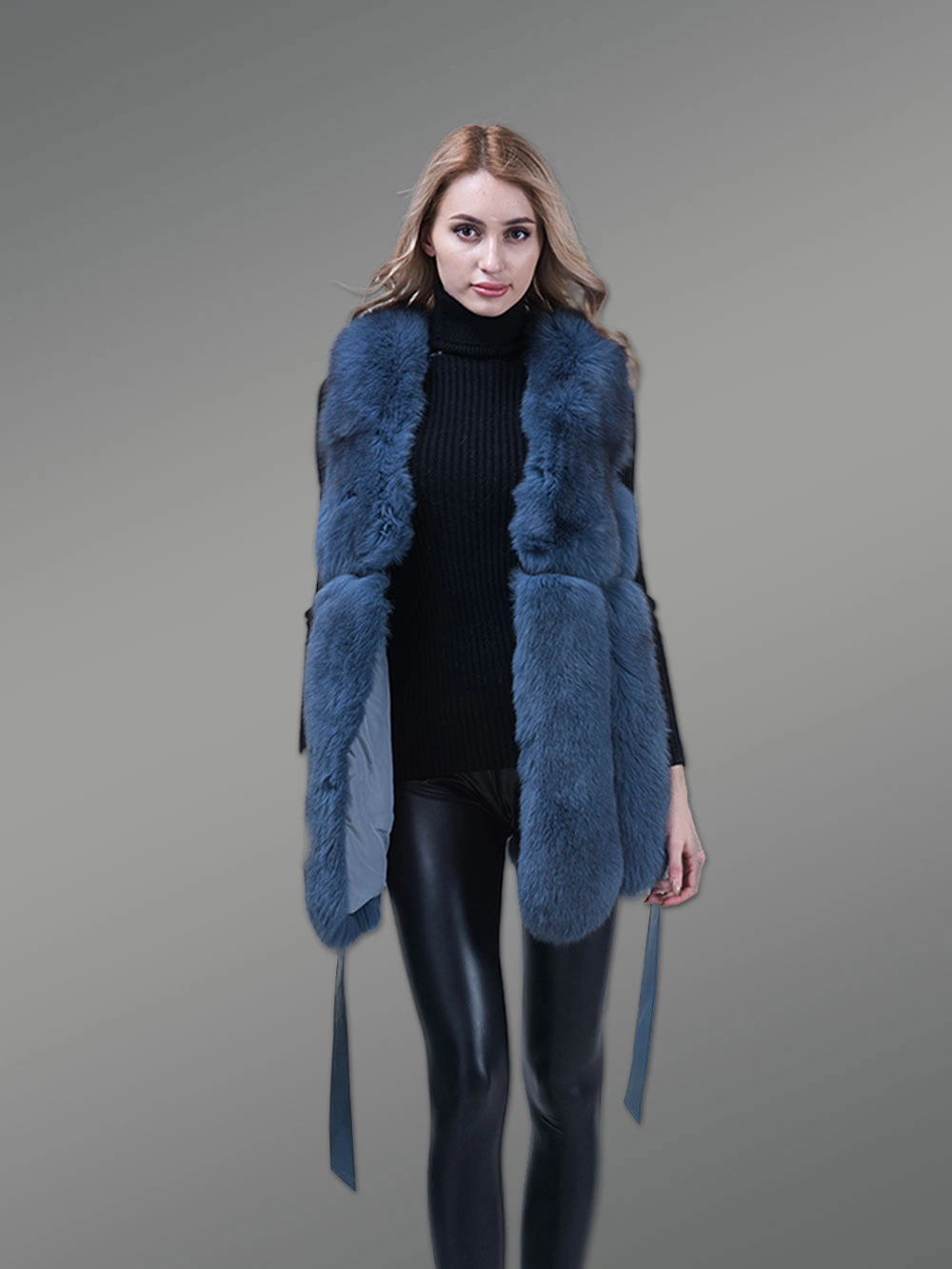 Real Fox Fur Womens Vest Uniquely Crafted with Warmth and Style