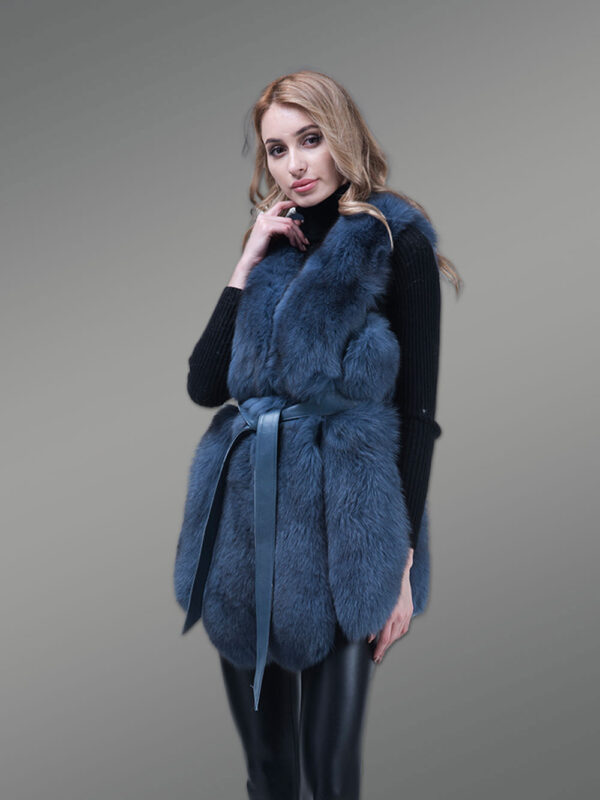 Real Fox Fur Womens Vest Uniquely Crafted with Warmth and Style - Image 2