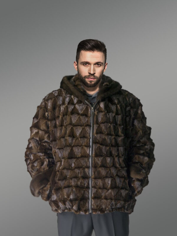 Diamond Cut Mink Bomber Jacket for Dressy Look