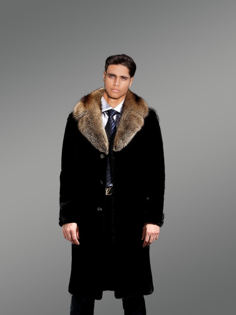 Full Skin Mink Fur Coat for Men - Image 3