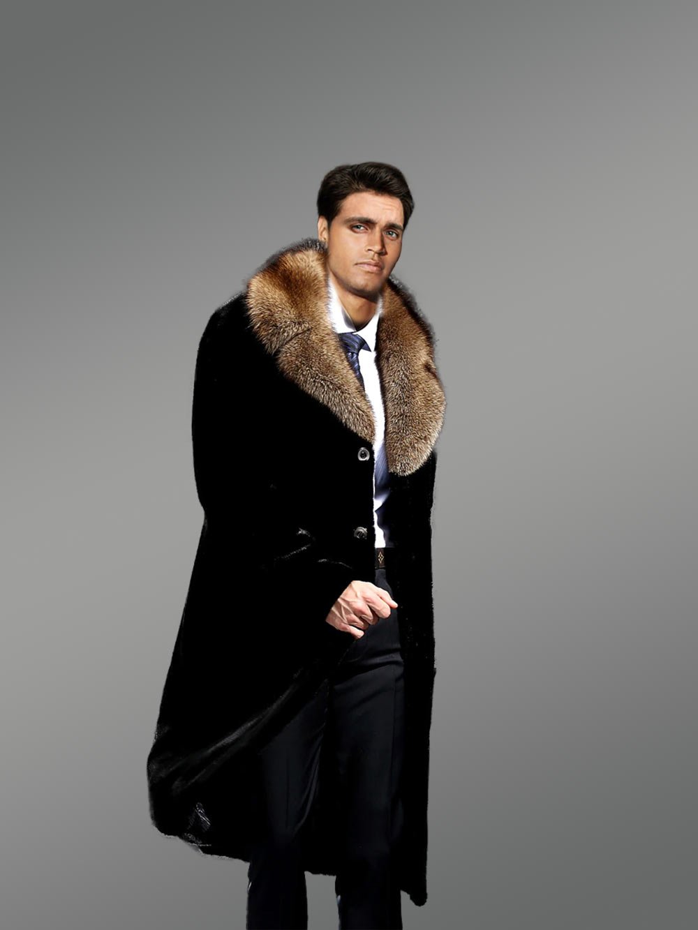 Full Skin Mink Fur Coat for Men - Image 8