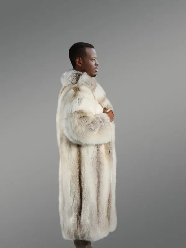 Golden Isle Trench Coat- A Swanky Natural Fox Fur Outerwear - Image 2