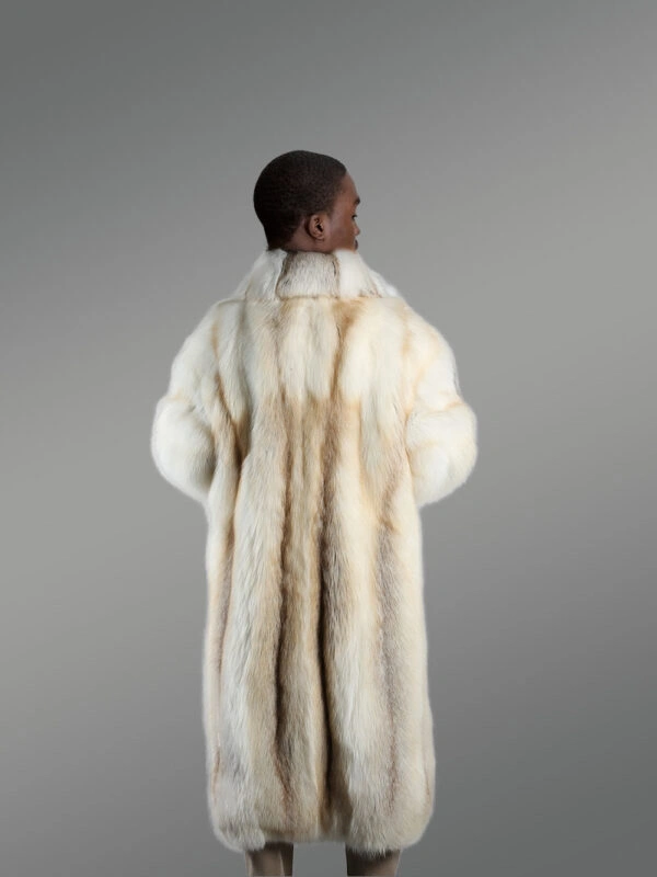 Golden Isle Trench Coat- A Swanky Natural Fox Fur Outerwear - Image 3