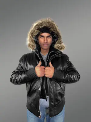 Mens Black Bomber Jacket with Hood– Enjoy the Winter in Style