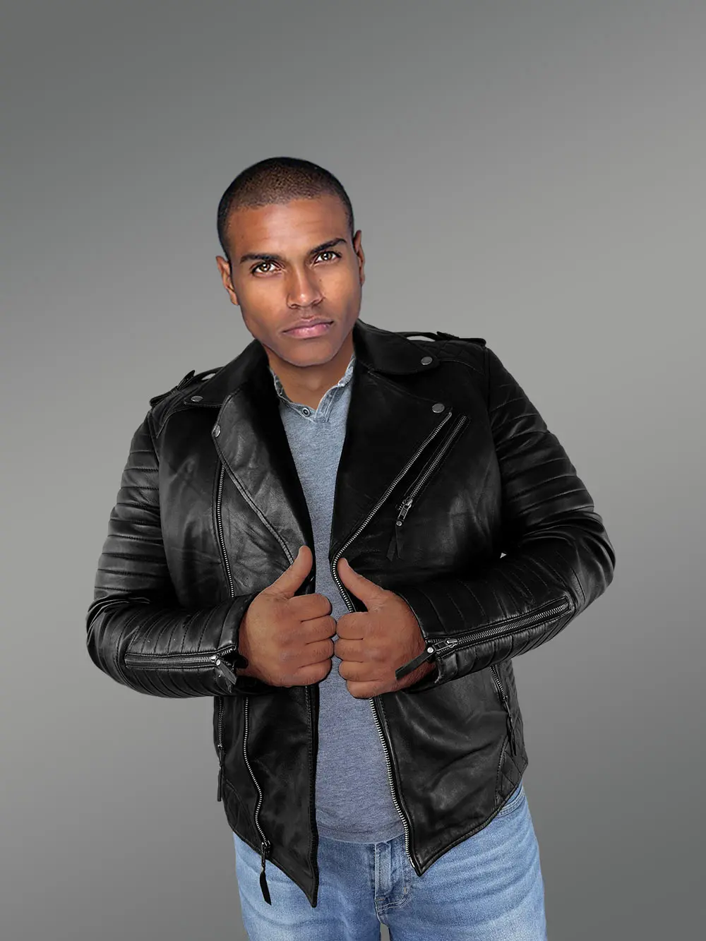 Mens Everyday Wear Leather Biker Jacket with Comfy Warmth and Swag - Image 6