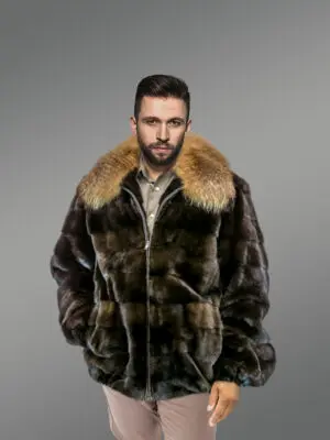 Mens Mink Jacket with Raccoon Fur – High-Fashion Looks with Ultimate Comfort