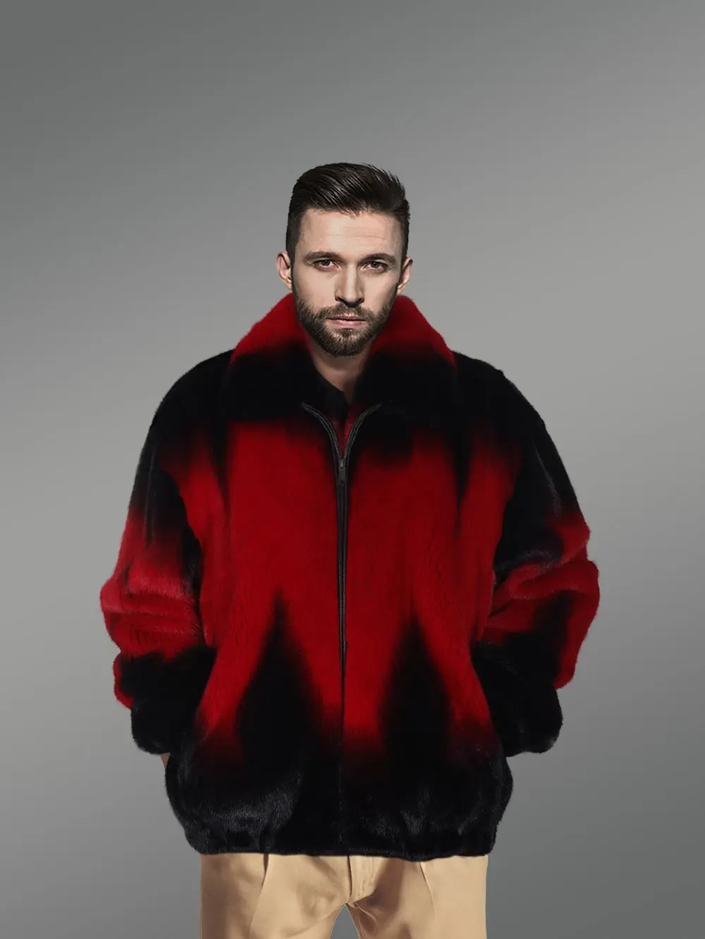 Mink Full Skin Bomber Jacket – Looks Spectacular in Bright Red and Classic Black