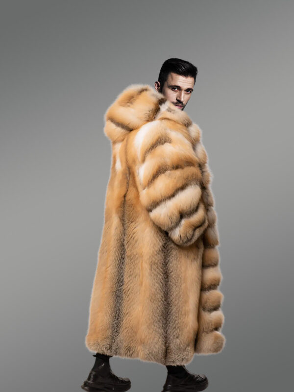Red Fox Fur Tuxedo Coat Flaunting a Flamboyant Look for Men - Image 4