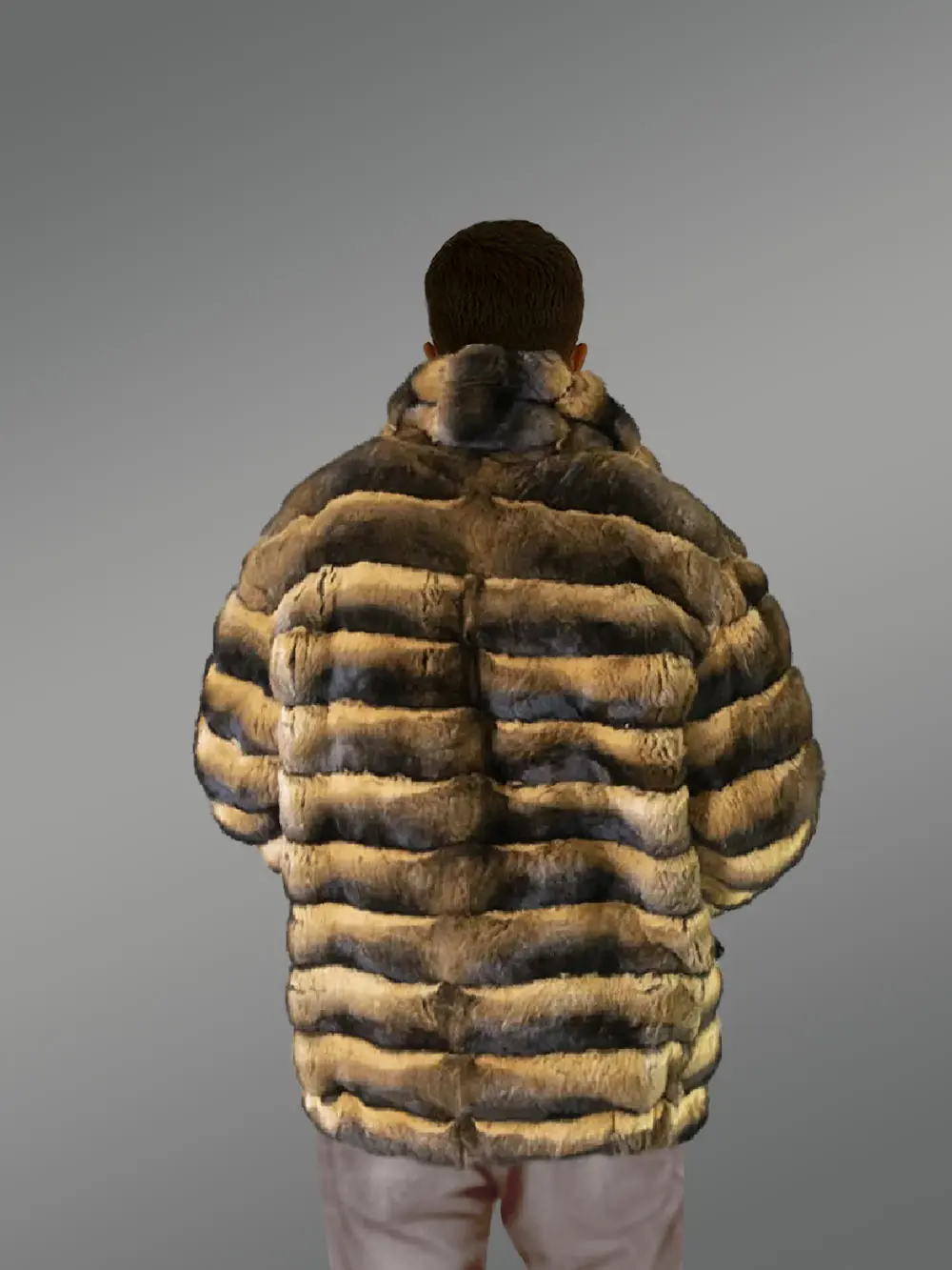 Rex Rabbit Fur Bomber in Whiskey Shade for Men - Image 2
