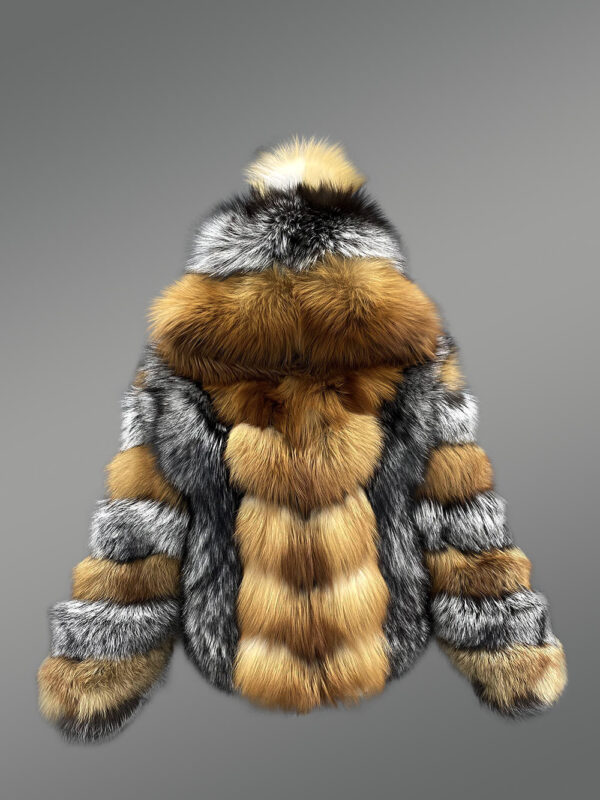 Womens Combo Fox Fur Jacket–Charm & Comfort of Fur from Red Fox & Silver Fox - Image 4