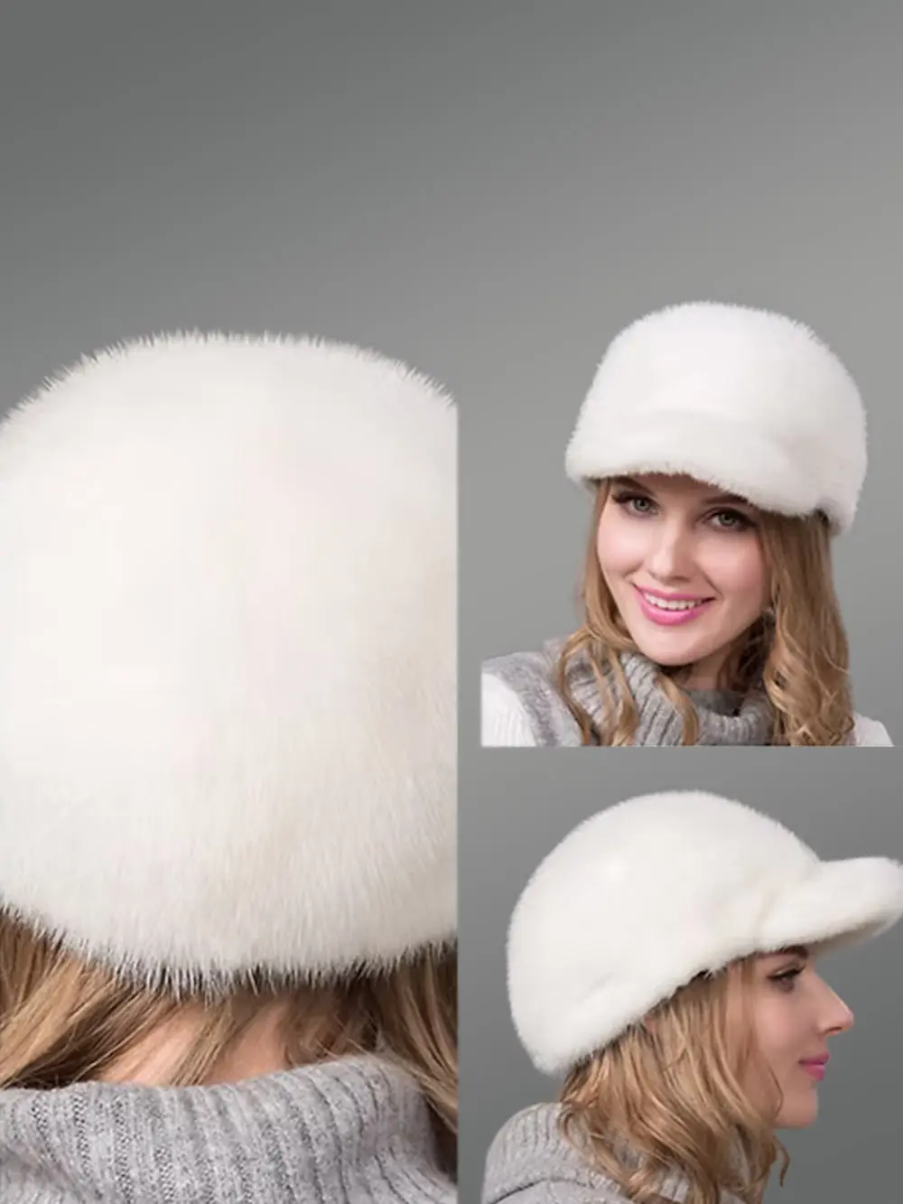 Womens Full Skin Mink Riding Hat- Chic Accessory with Comforting Touch