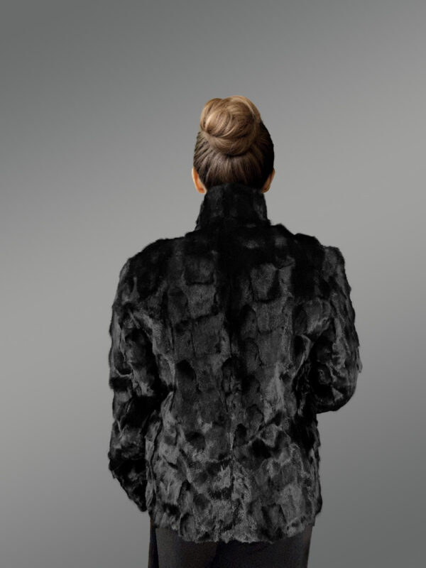 Women’s Sheared Mink Turtle Neck Jacket - Image 2