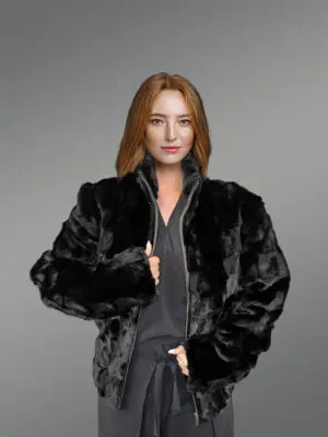 Women’s Sheared Mink Turtle Neck Jacket
