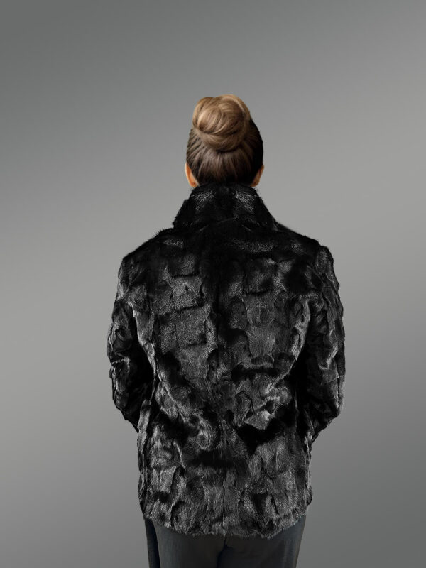 Women’s Sheared Mink Turtle Neck Jacket - Image 4