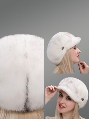 Mahogany Mink Riding Hat with Side Decoration Accent for Urbane Women