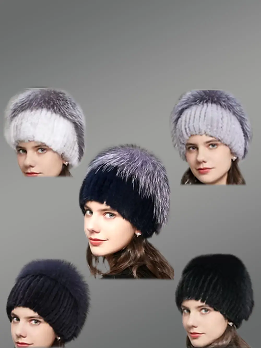 Mink Beanie Hat with Fox Top Redefining Winter Elegance for Women