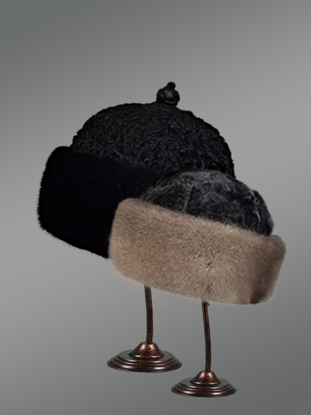 Mink Roller Hat with Persian lamb Top- an Embodiment of Winter Elegance