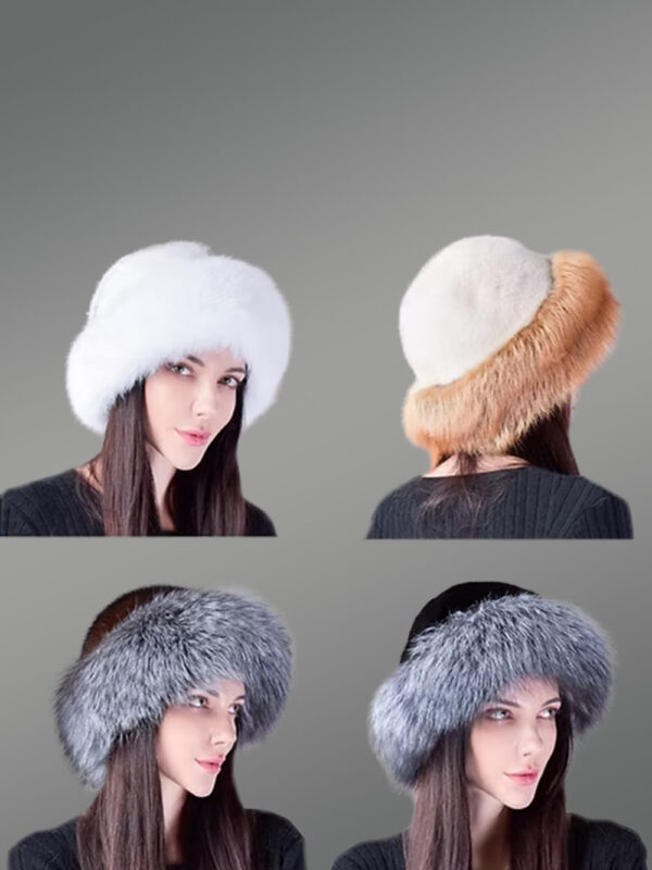Fox Roller Hat with Mink Top