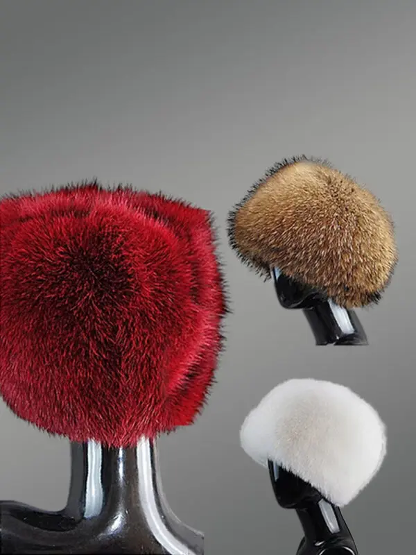 Full Fox Fur Beret Hat Redefining Elegant Winter Fashion for Women