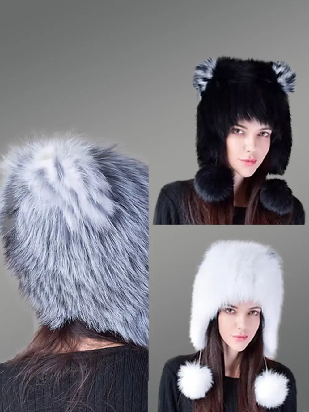 Womens Fox Fur Trapper Hat with Pompoms–Maximum Protection with Comfort
