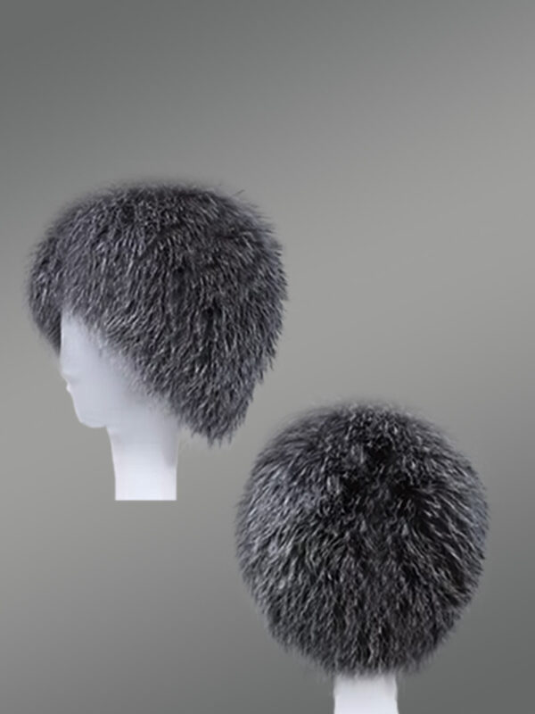 Womens Knit Fox Fur Beret–Looks Stunning with Its Unique Texture - Image 2