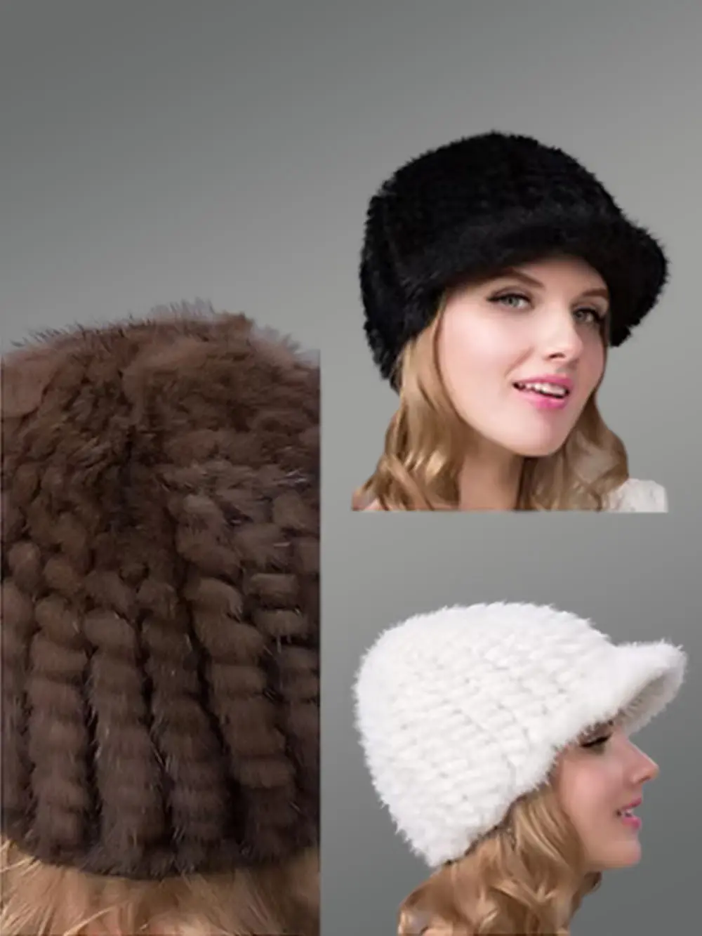 Womens Knit Mink Riding Hat–Looks Exquisite with Unique Texture & Appearance - Image 2