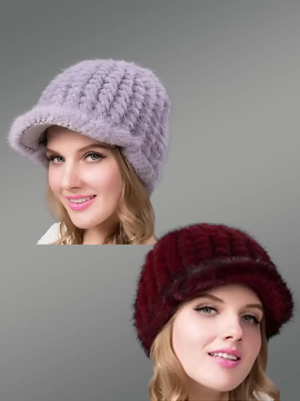 Womens Knit Mink Riding Hat–Looks Exquisite with Unique Texture & Appearance
