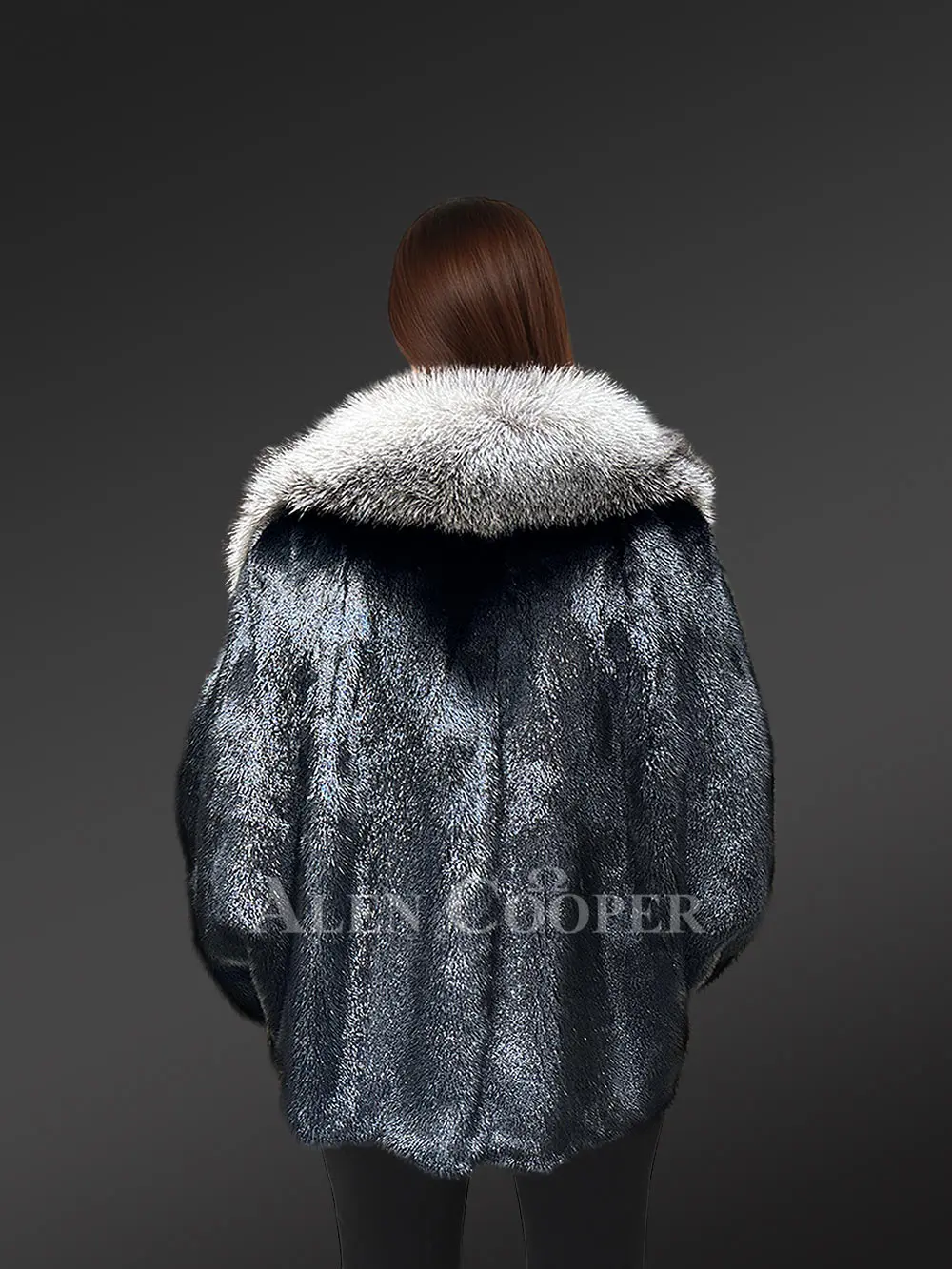 Women’s Fullskin Mink Coat with Fox Collar (1)