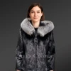 Women’s Fullskin Mink Coat with Fox Collar (3)