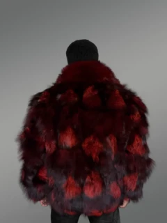 Burgundy Jacket in Fox Fur (1)