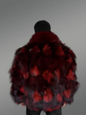 Burgundy Jacket in Fox Fur (1)