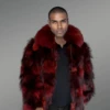 Burgundy Jacket in Fox Fur (2)